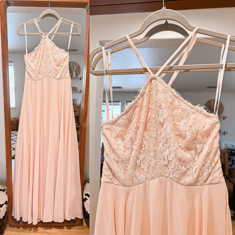 Everlasting Enchantment Light Peach Maxi Dress lulus bridesmaid